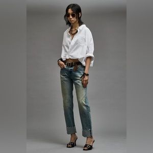 NWT $795 R13 Limited Edition Cuffed Romeo Jean Roselyn Selvedge Blue